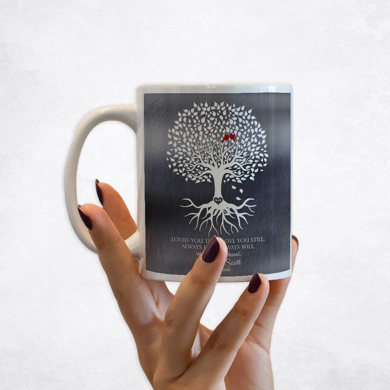#1 Best Seller - Tin Tree with Roots 10th Anniversary Coffee Mug Gift for Couple M-1371