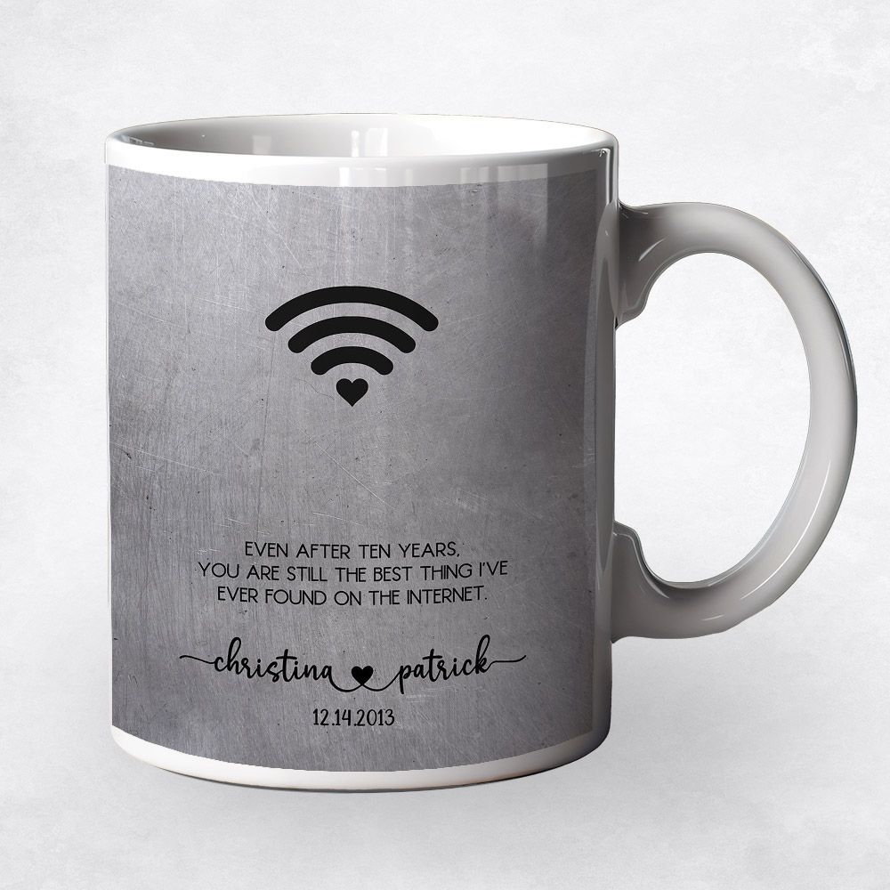 Platinum Couple Silhouette 20th Anniversary Coffee Mug Gift for Couple M-1570