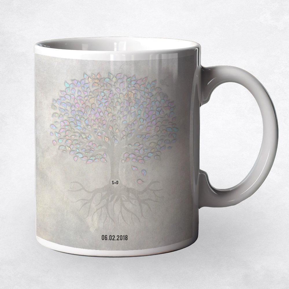 Opal Canopy Tree Anniversary Coffee Mug Gift for Couple M-1541