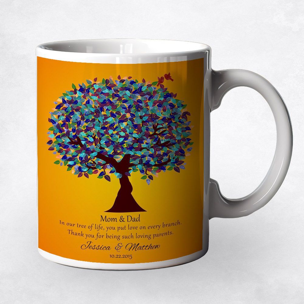 Peacock Tree Family Appreciation Coffee Mug Gift for Parents M-1186