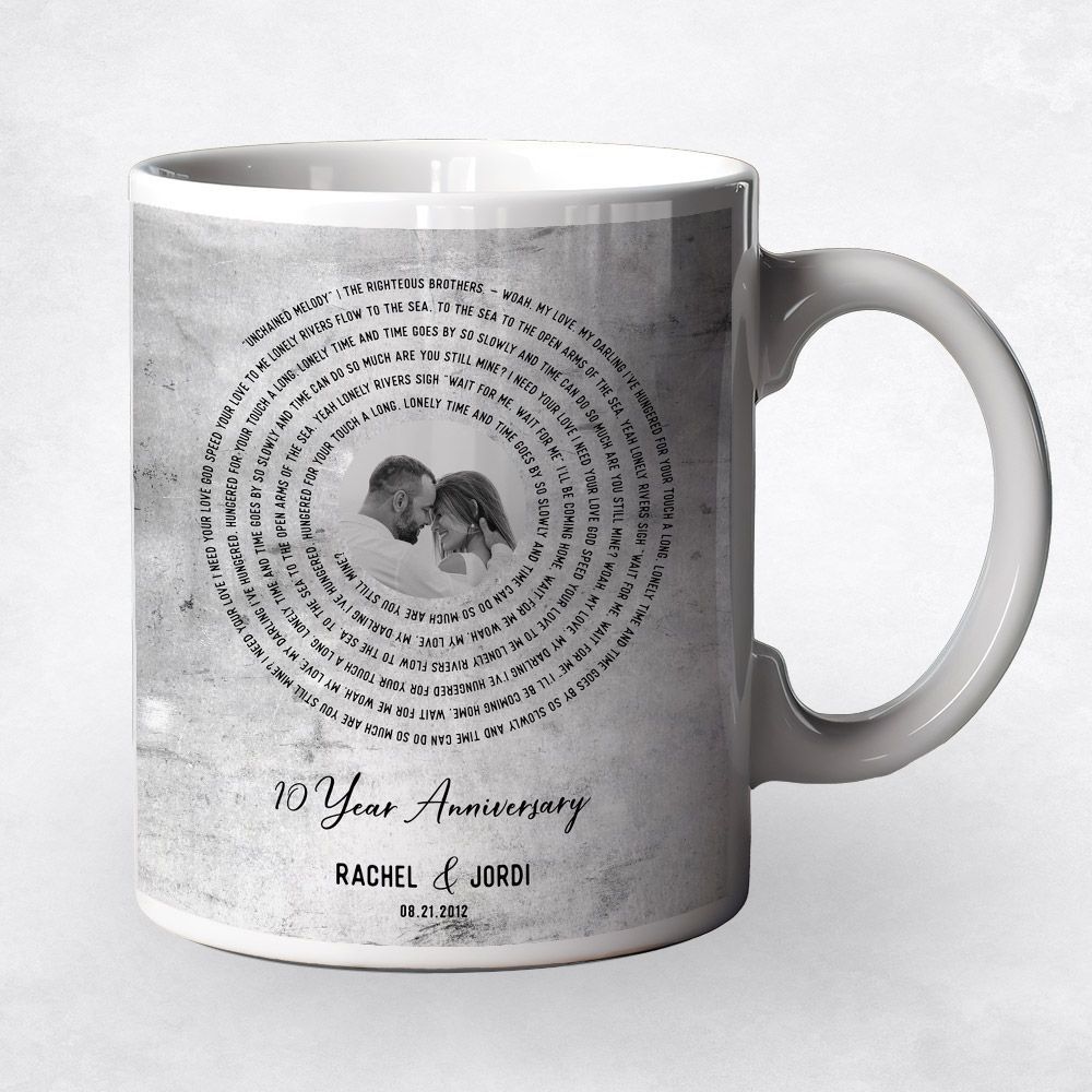 Tarnished Tin Our Song Lyrics 10th Anniversary Coffee Mug Gift for Couple M-1905