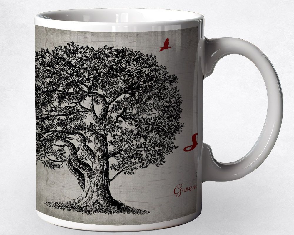 Oak Tree and Sheet Music 10th Anniversary Coffee Mug Gift for Couple M-1330