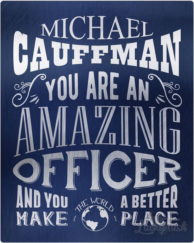 Blue Amazing Police Officer Typography Retirement Wall Plaque Gift for Police LTC-2153