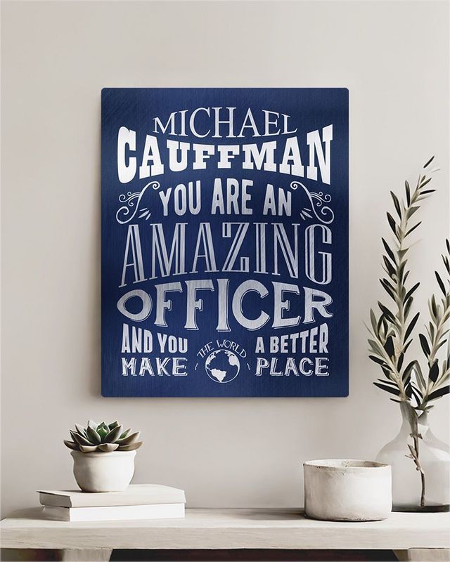 Blue Amazing Police Officer Typography Retirement Wall Plaque Gift for Police LTC-2153