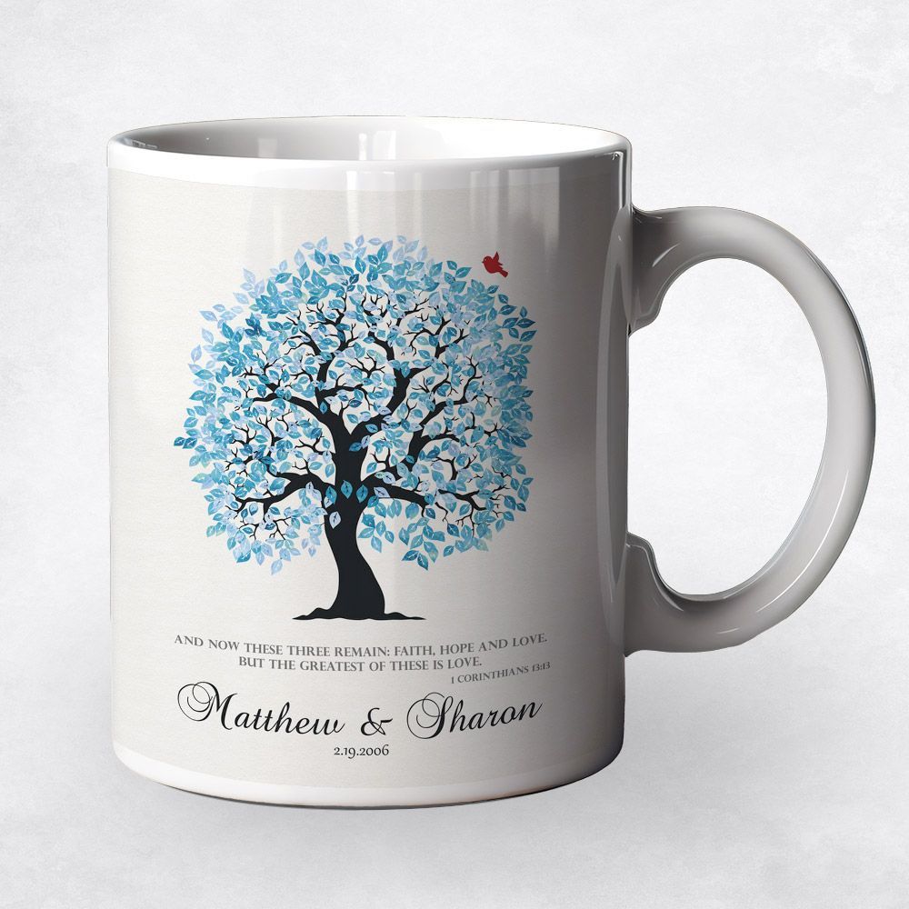 Artful Tree Anniversary Coffee Mug Gift for Couple M-1270