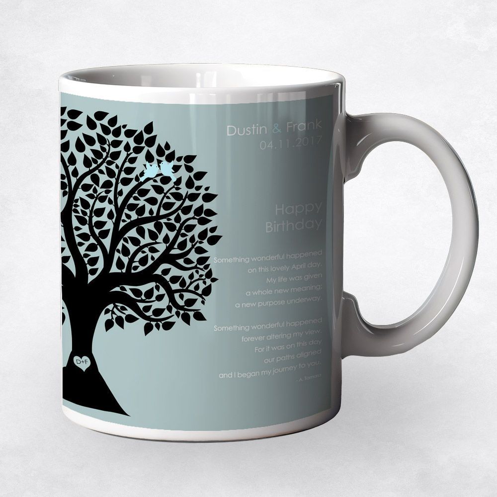 Half Silhouette Tree Spouse Birthday Coffee Mug Gift for Spouse M-1716