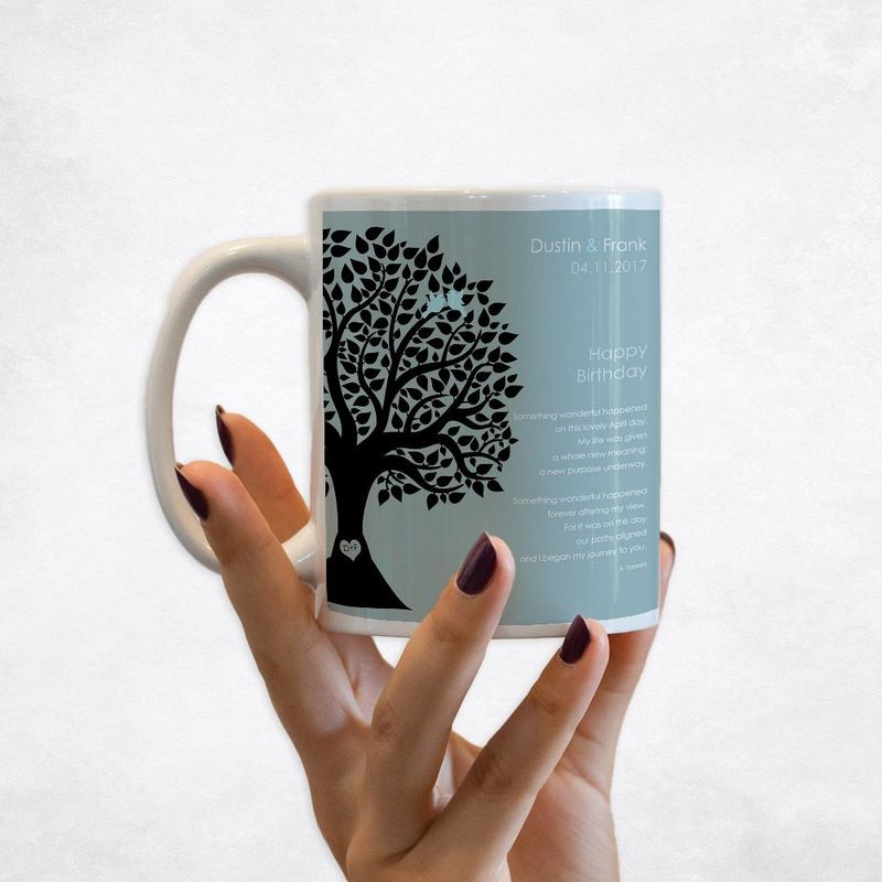 Half Silhouette Tree Spouse Birthday Coffee Mug Gift for Spouse M-1716