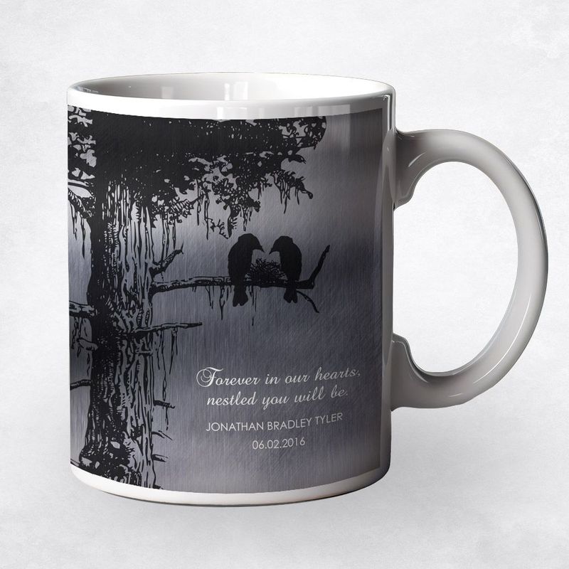 Tin Dark Sequoia Tree Memorial Coffee Mug Gift for Bereaved Parents M-1356