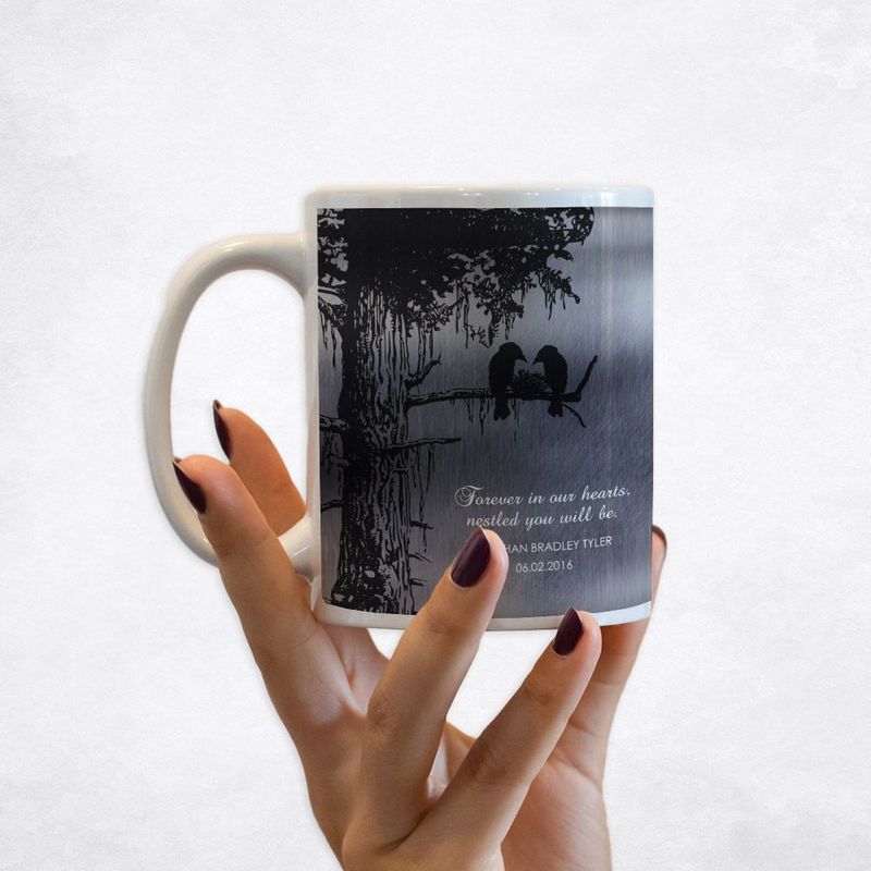 Tin Dark Sequoia Tree Memorial Coffee Mug Gift for Bereaved Parents M-1356