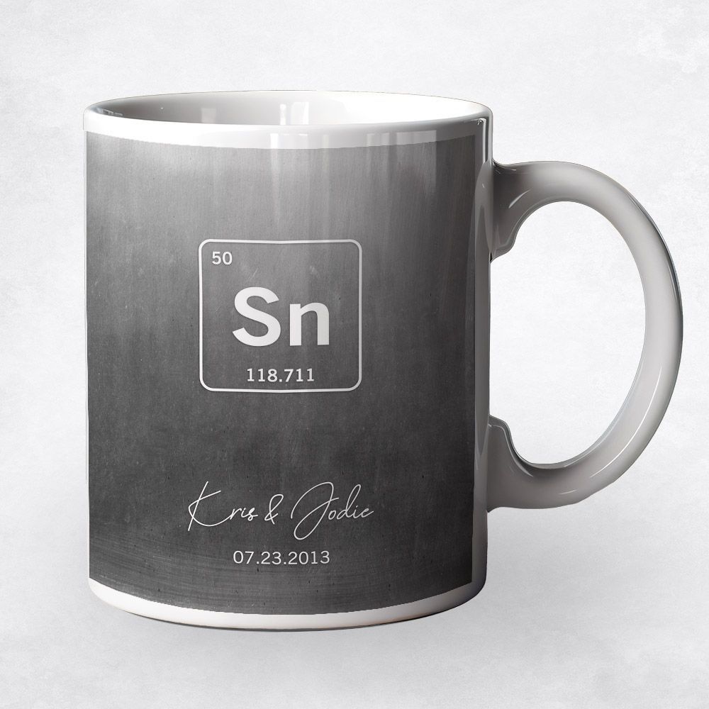 #1 Best Seller - Tin Periodic Table Element 10th Anniversary Coffee Mug Gift for Couple M-1915