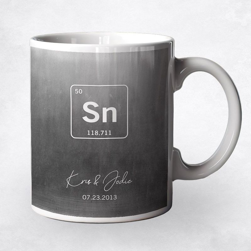 #1 Best Seller - Tin Periodic Table Element 10th Anniversary Coffee Mug Gift for Couple M-1915