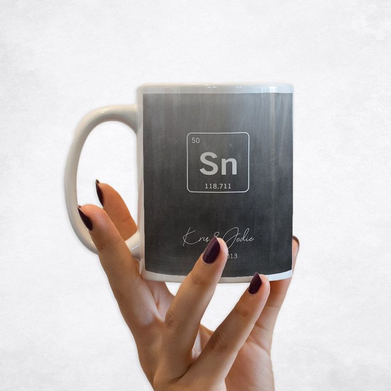 #1 Best Seller - Tin Periodic Table Element 10th Anniversary Coffee Mug Gift for Couple M-1915