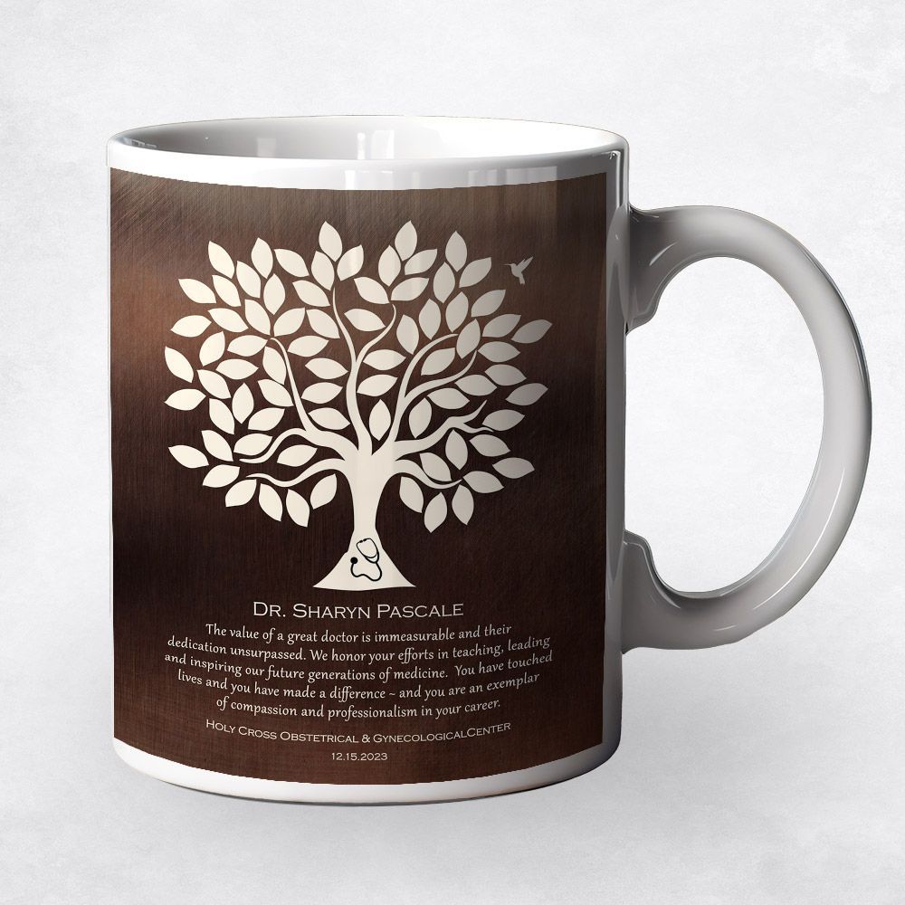 Bronze Olive Tree Leadership Appreciation Coffee Mug Gift for Doctor M-1866