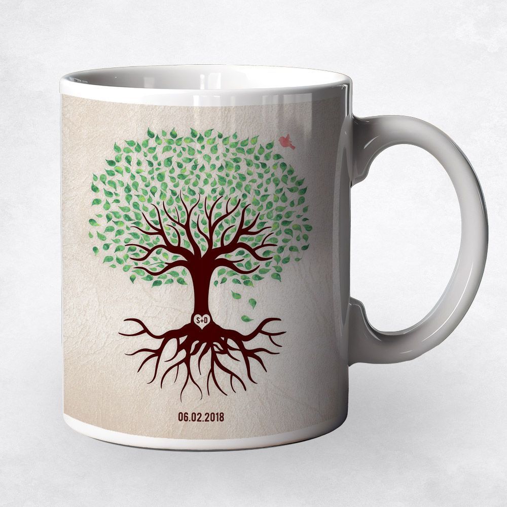 Tree with Roots Anniversary Coffee Mug Gift for Couple M-1544