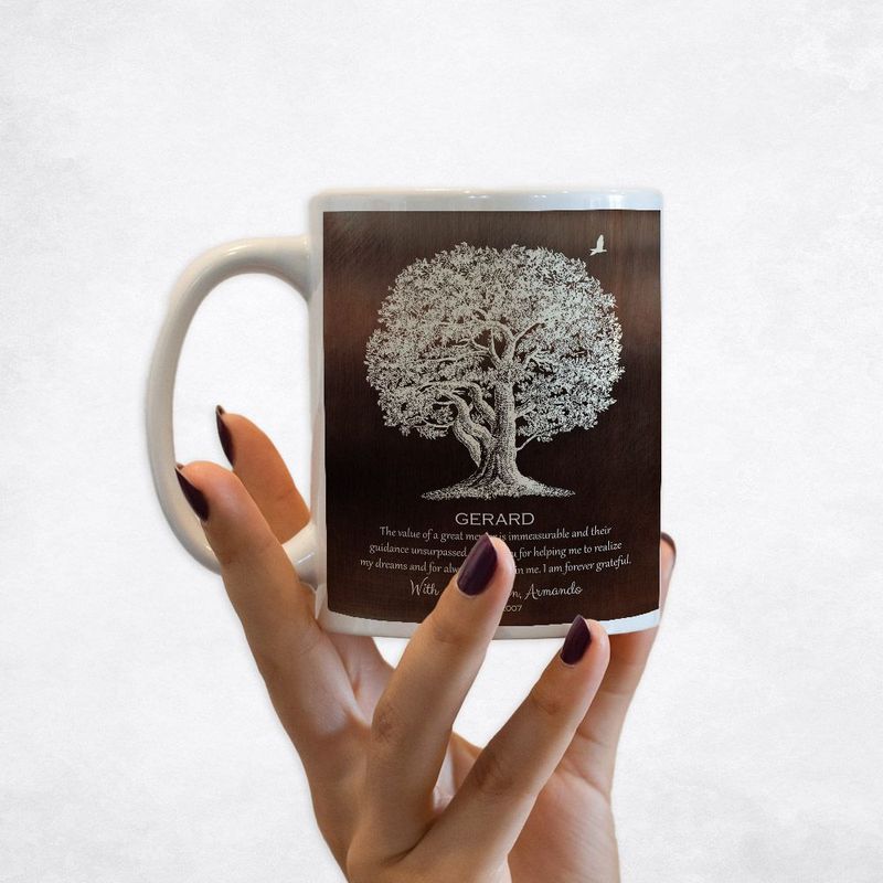 #1 Best Seller - Bronze Oak Tree Leadership Appreciation Coffee Mug Gift for Mentor M-1397