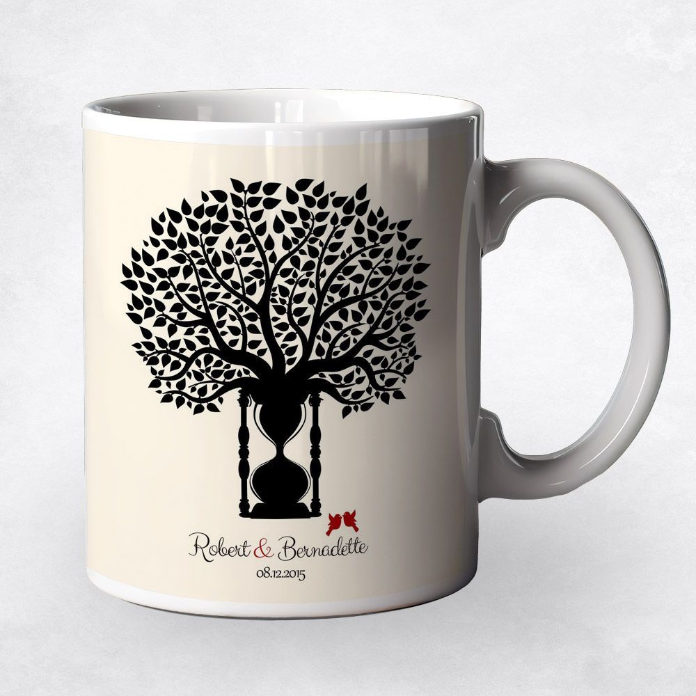 Hourglass Tree 1st Anniversary Coffee Mug Gift for Couple M-1388