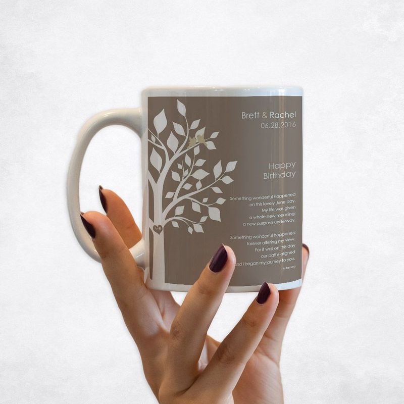Half Tree Spouse Birthday Coffee Mug Gift for Spouse M-1718