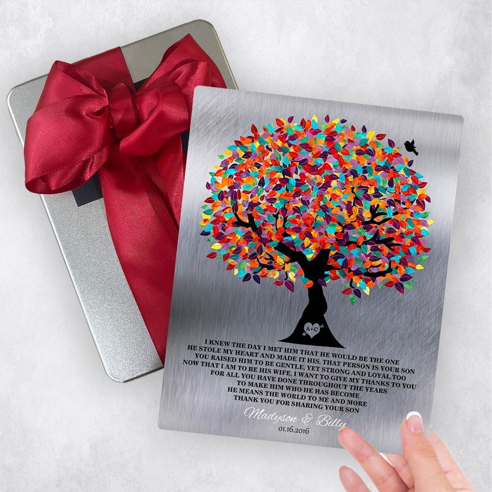 Tin Colorful Spring Tree Wedding Gift Delivery Box Gift for Mother Of The Groom TOY-1209
