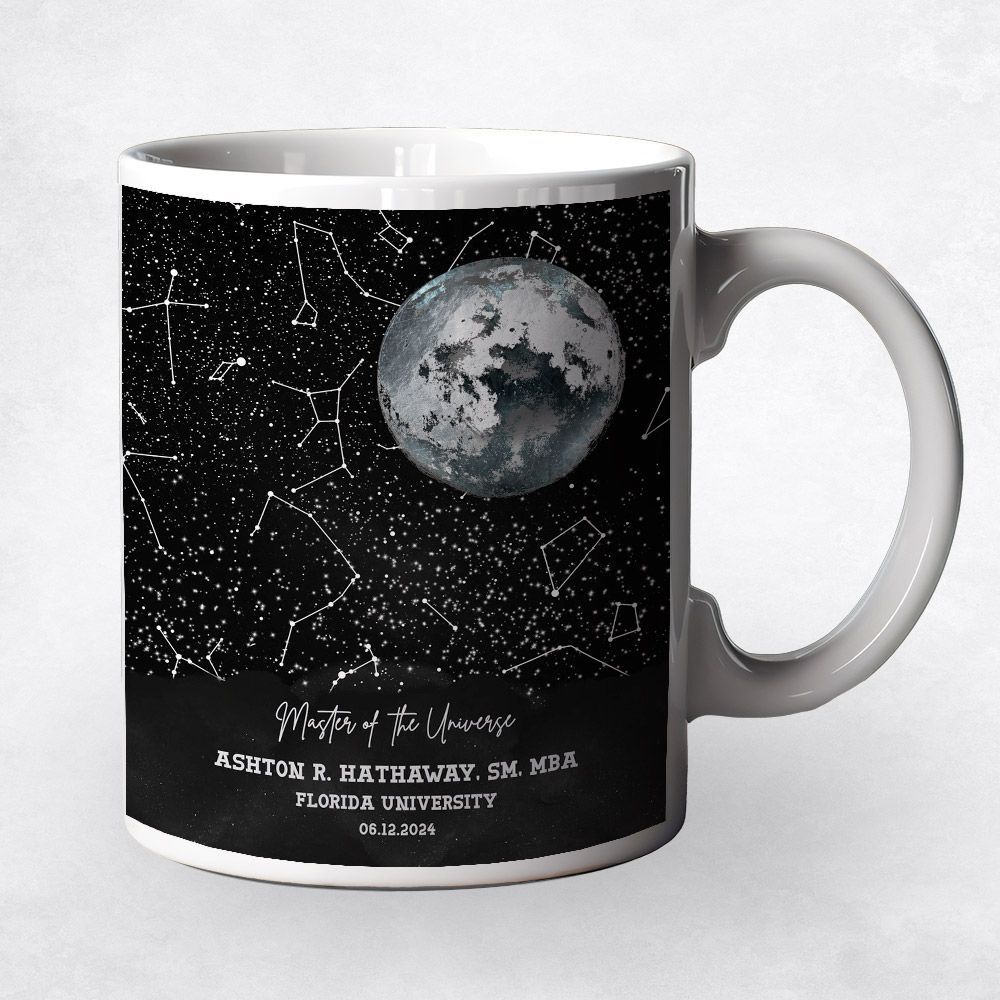 #1 Best Seller - Moon and Star Map graduation Coffee Mug Gift for Graduate M-1580