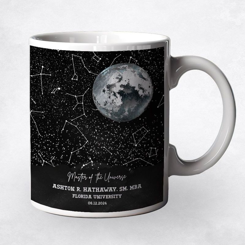 #1 Best Seller - Moon and Star Map graduation Coffee Mug Gift for Graduate M-1580