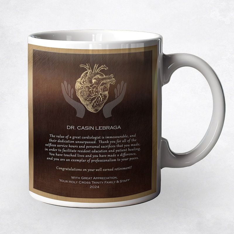 Bronze Heart Organ Anatomy Retirement Coffee Mug Gift for Doctor M-2103