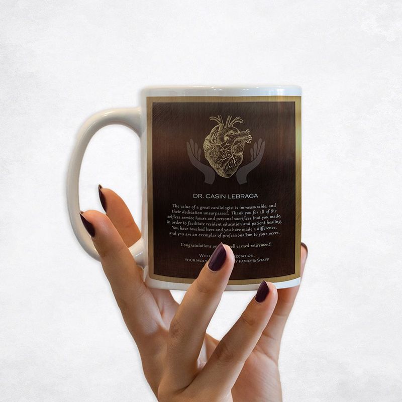 Bronze Heart Organ Anatomy Retirement Coffee Mug Gift for Doctor M-2103