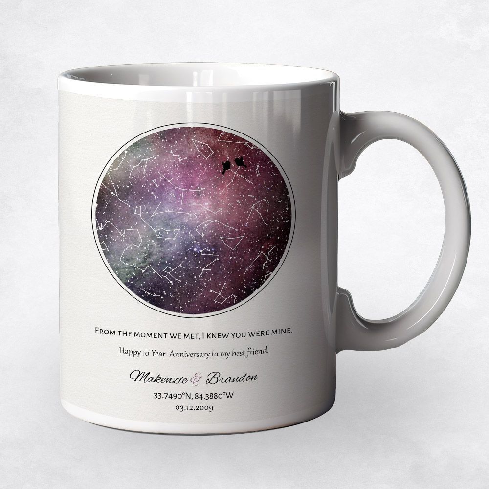 Star Map 10th Anniversary Coffee Mug Gift for Couple M-1752