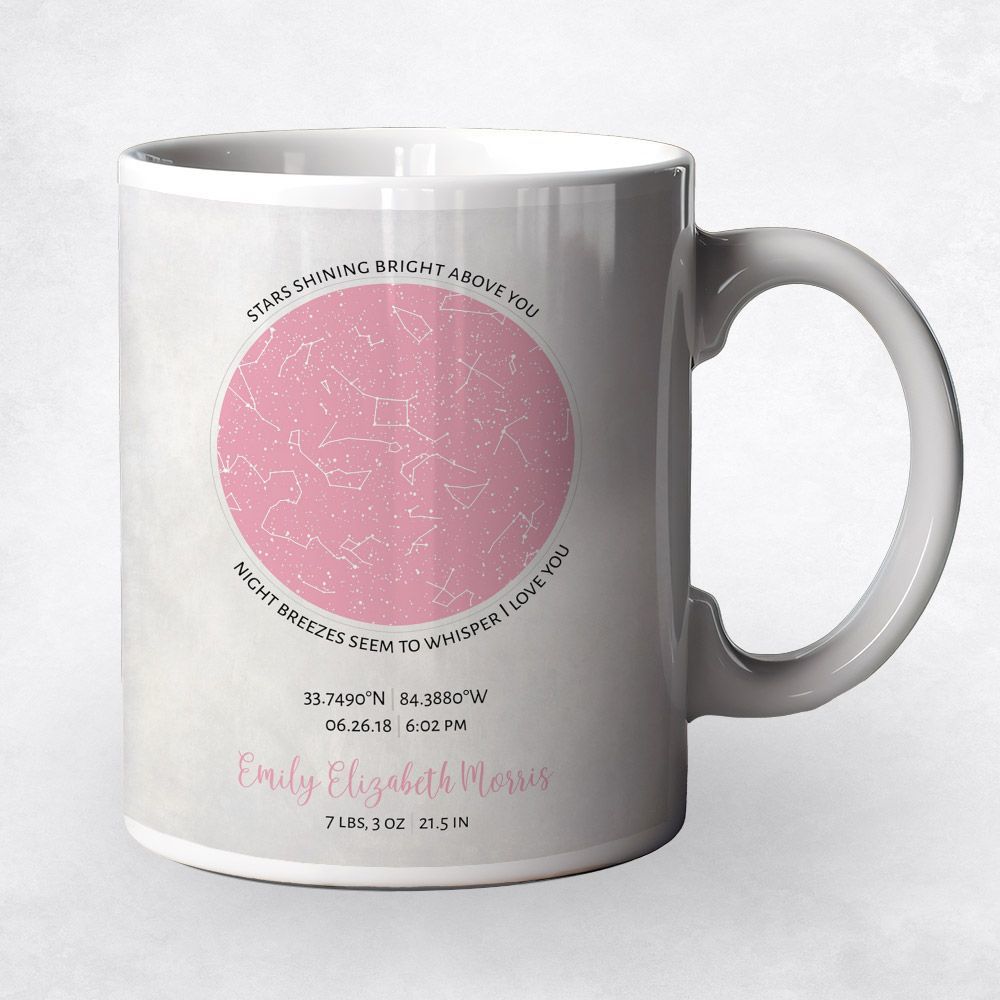 Star Map Baby Birth Coffee Mug Gift for Girl M-1740