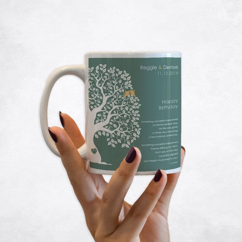 Half Artful Tree Spouse Birthday Coffee Mug Gift for Spouse M-1723