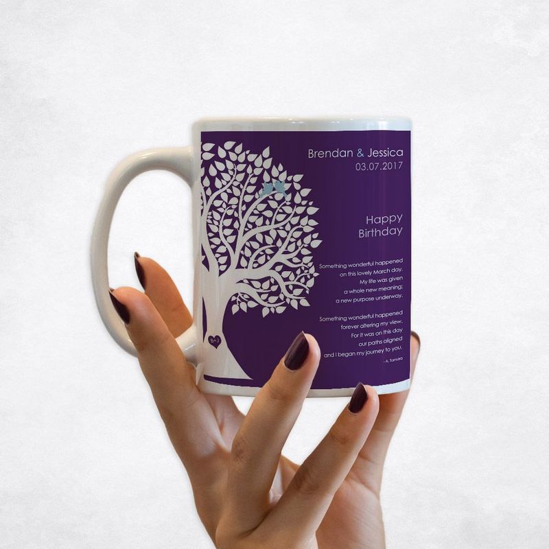 Half Silhouette Tree Spouse Birthday Coffee Mug Gift for Spouse M-1715