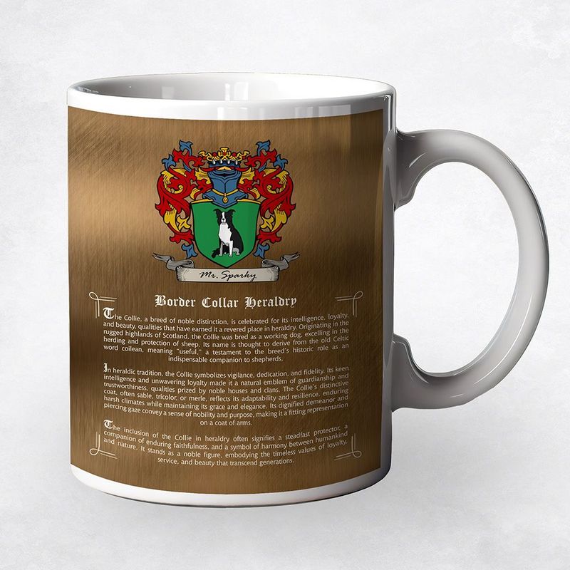 Bronze Pet Coat of Arms History of Breed Pet Anniversary Coffee Mug Gift for Family M-2134