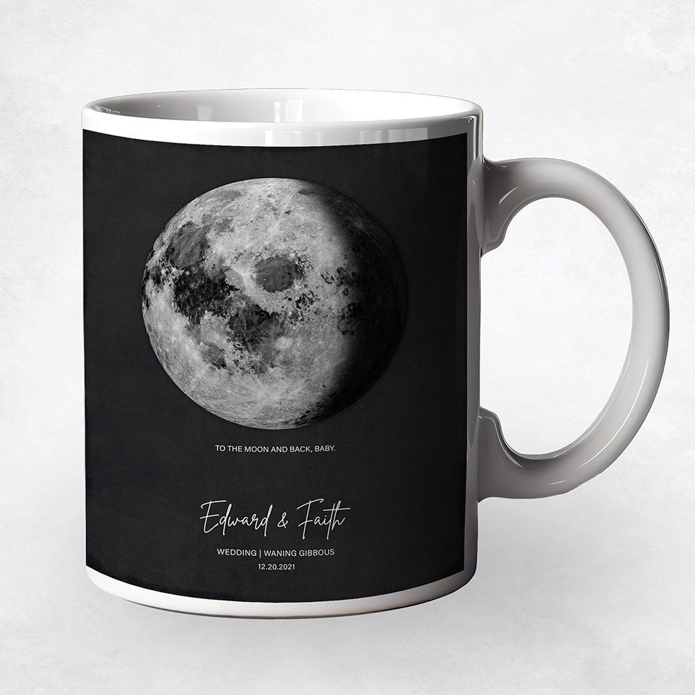 Tin To the Moon and Back Anniversary Coffee Mug Gift for Couple M-2126