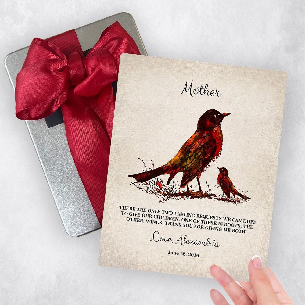 Dark Watercolor Birds Metal Plaque Family Gift Delivery For Mom Toy-1218