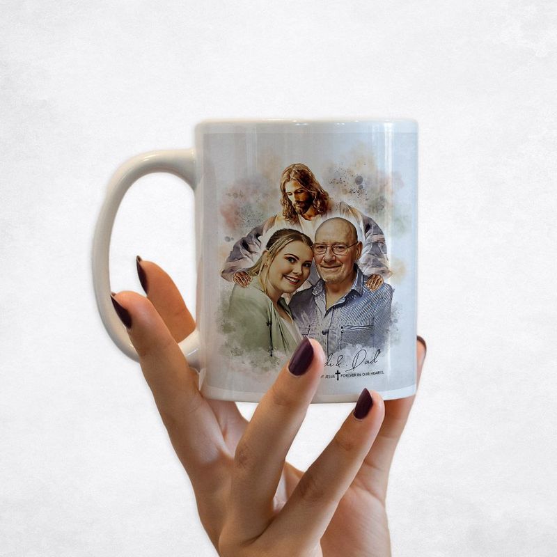 Watercolor Portrait Memorial Coffee Mug Gift for Bereaved Loved One M-1856