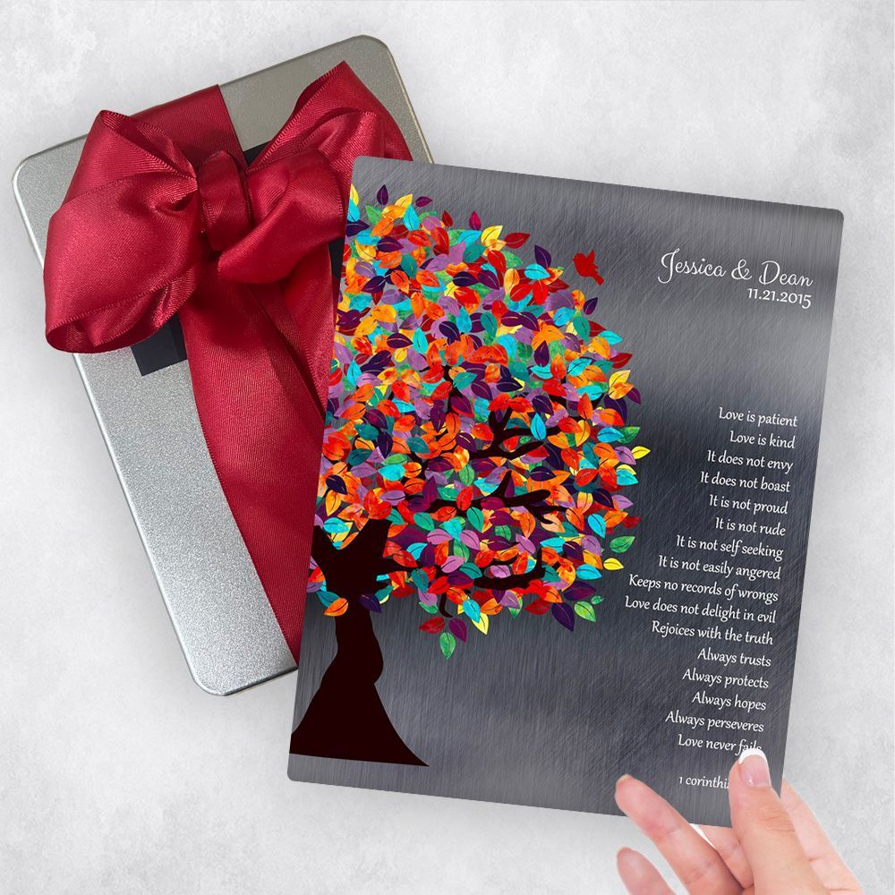 Tin Half Spring Tree 10th Anniversary Gift Delivery Box Gift for Couple TOY-1289
