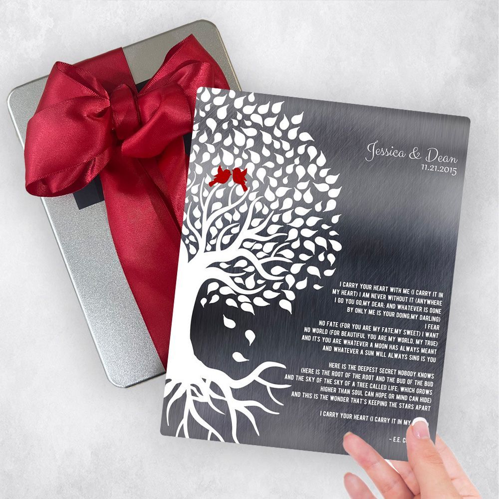 Tin Half Tree with Roots 10th Anniversary Gift Delivery Box Gift for Couple TOY-1282