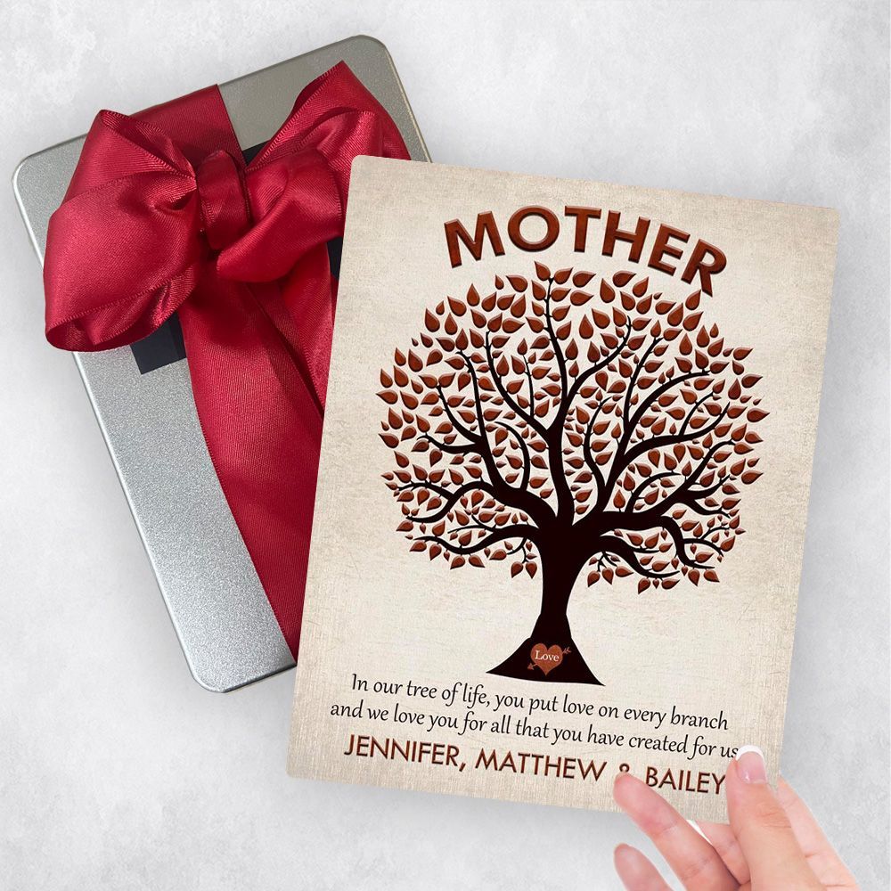 Mother Tree Silhouette Metal Plaque Family Gift Delivery For Mom Toy-1221