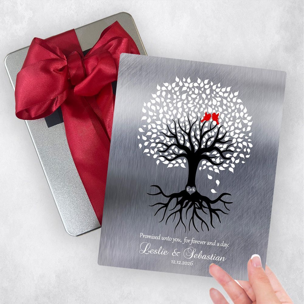Tin White Tree with Roots Engagement Gift Delivery Box Gift for Couple TOY-1422