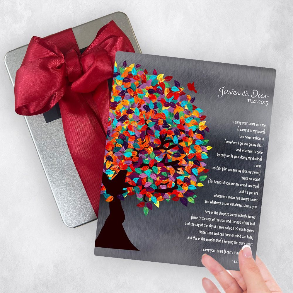 Tin Half Spring Tree 10th Anniversary Gift Delivery Box Gift for Couple TOY-1291