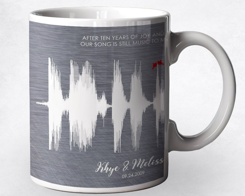 Tin Soundwave 10th Anniversary Coffee Mug Gift for Couple M-1779