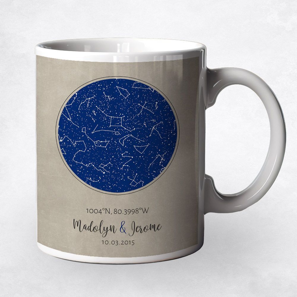 Star Map 2nd Anniversary Coffee Mug Gift for Couple M-1736