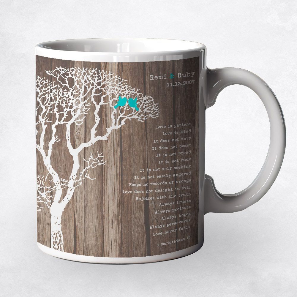 Wood Bare Tree 5th Anniversary Coffee Mug Gift for Couple M-1733