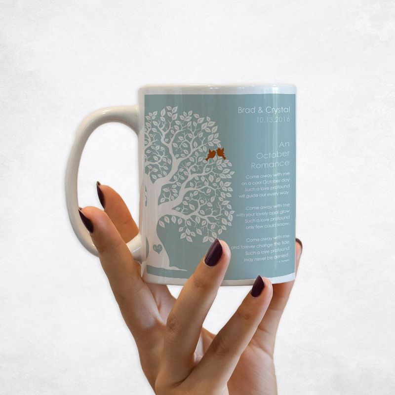 Half Artful Tree Engagement Coffee Mug Gift for Couple M-1710