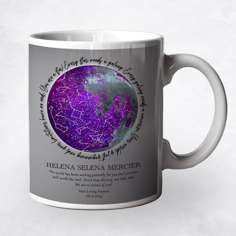 Tin Moon and Star Map graduation Coffee Mug Gift for Graduate M-1576