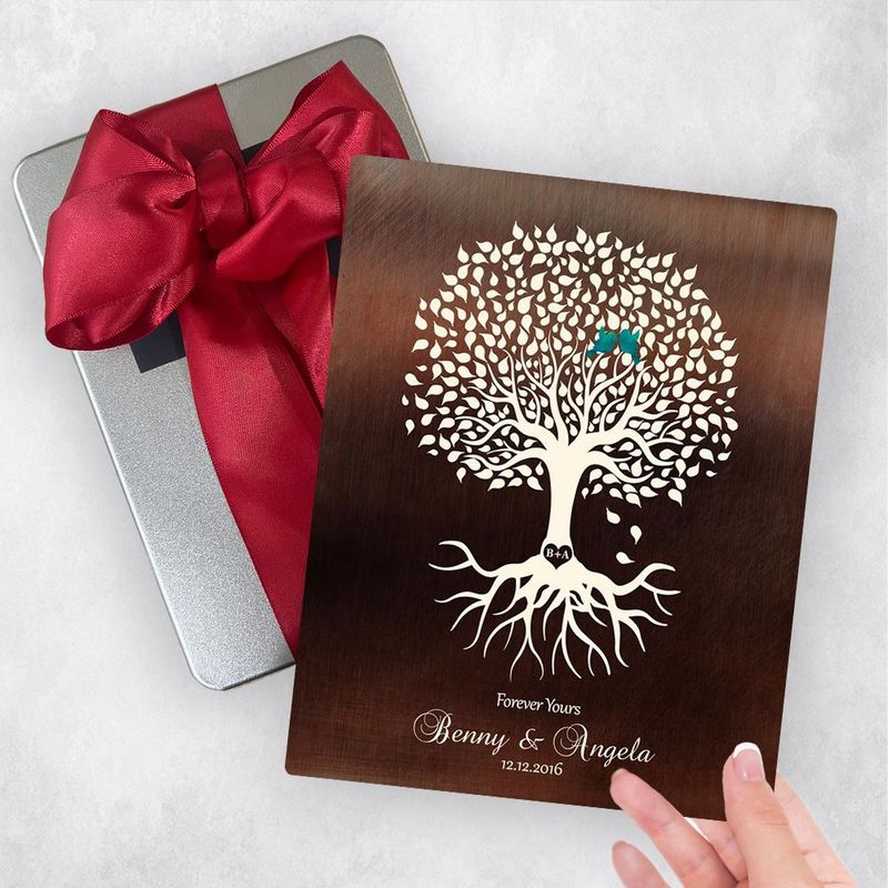 Bronze Tree with Roots Engagement Gift Delivery Box Gift for Couple TOY-1426