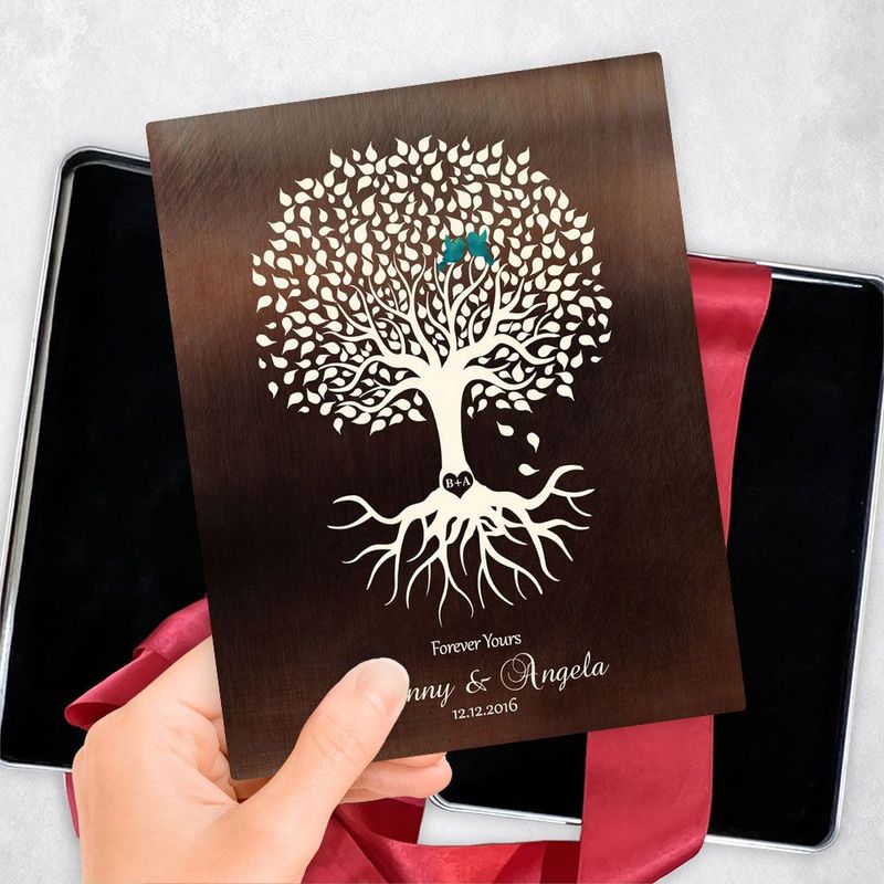 Bronze Tree with Roots Engagement Gift Delivery Box Gift for Couple TOY-1426