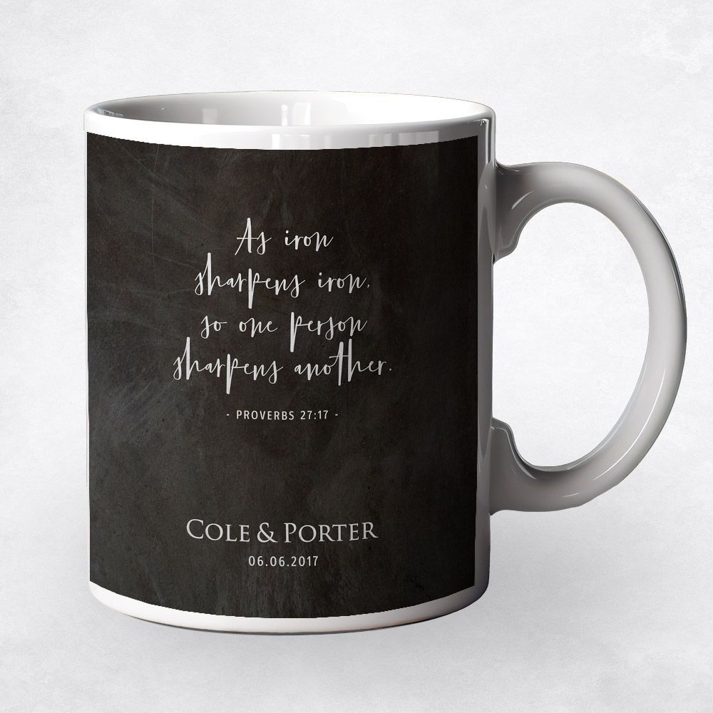 Proverbs 27:17 Anniversary Ceramic Coffee Mug Gift For Couple M-1926
