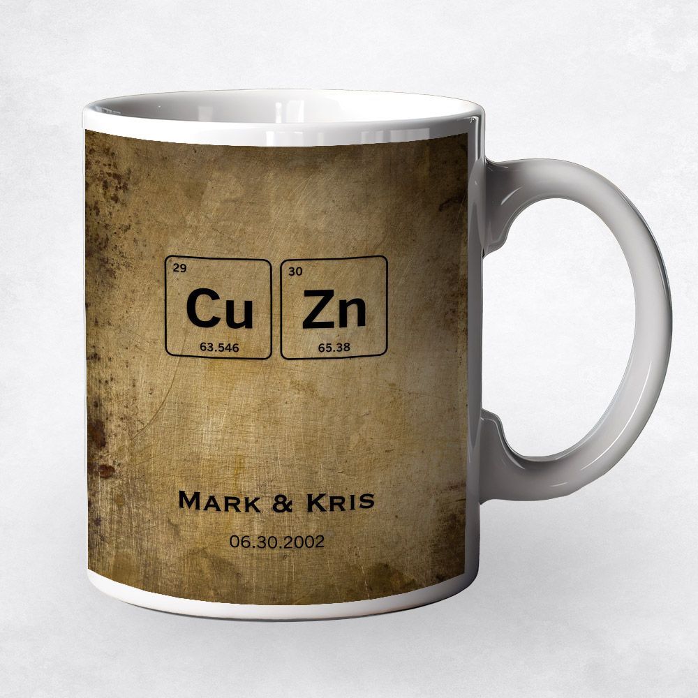Brass Periodic Table Element 21st Anniversary Coffee Mug Gift for Couple M-1916