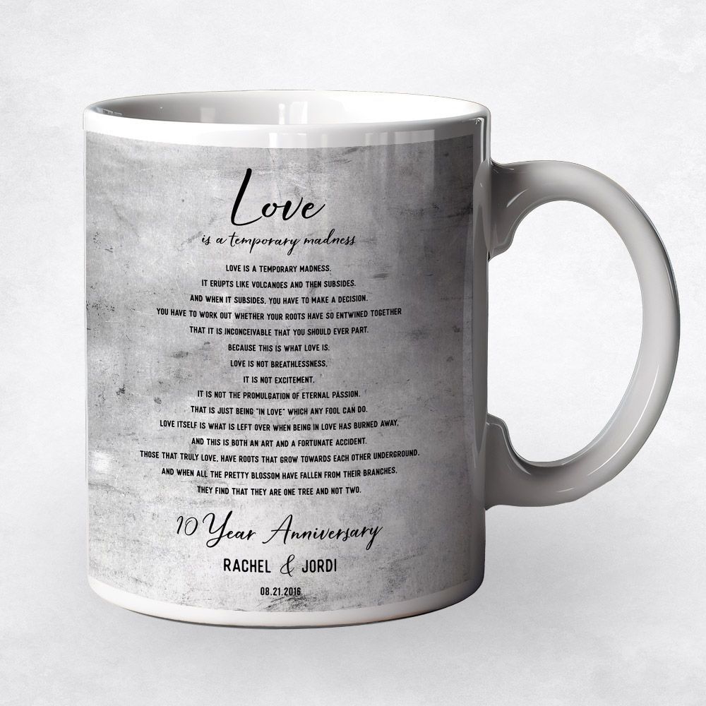#1 Best Seller - Tarnished Tin Wedding Reading 10th Anniversary Coffee Mug Gift for Couple M-1904