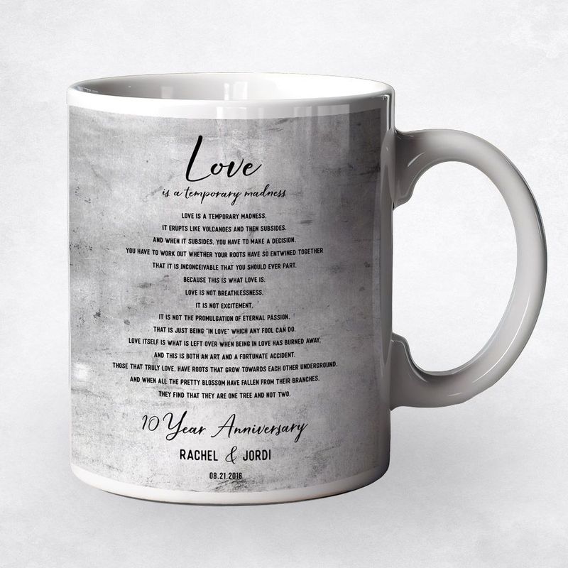 #1 Best Seller - Tarnished Tin Wedding Reading 10th Anniversary Coffee Mug Gift for Couple M-1904